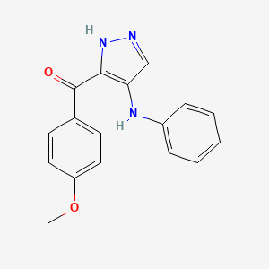 molecular formula C17H15N3O2 B13999233 (4-anilino-1H-pyrazol-5-yl)-(4-methoxyphenyl)methanone CAS No. 79159-45-8