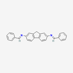 molecular formula C27H20N2 B13999246 9H-fluorene-2,7-diamine,n2,n7-bis(phenylmethylene)- CAS No. 7072-11-9