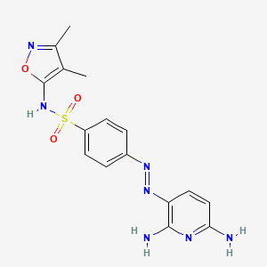 molecular formula C16H17N7O3S B13999253 4-[(2,6-diaminopyridin-3-yl)diazenyl]-N-(3,4-dimethyl-1,2-oxazol-5-yl)benzenesulfonamide CAS No. 18074-65-2