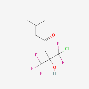 molecular formula C9H10ClF5O2 B13999288 7-Chloro-7,7-difluoro-6-hydroxy-2-methyl-6-trifluoromethyl-2-hepten-4-one CAS No. 34844-12-7