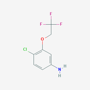 molecular formula C8H7ClF3NO B1399933 4-Chloro-3-(2,2,2-trifluoroethoxy)aniline CAS No. 1342115-81-4