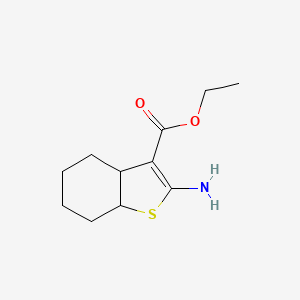 molecular formula C11H17NO2S B13999450 Ethyl 2-amino-3a,4,5,6,7,7a-hexahydro-1-benzothiophene-3-carboxylate 