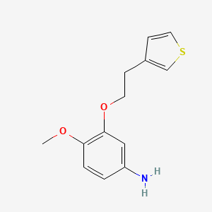 molecular formula C13H15NO2S B1399949 4-Methoxy-3-[2-(thiophen-3-yl)ethoxy]aniline CAS No. 1410389-85-3
