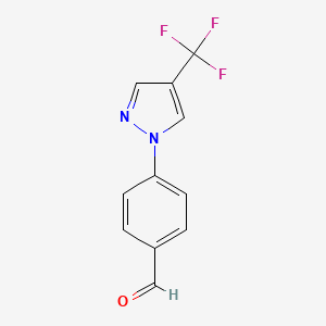 molecular formula C11H7F3N2O B1399960 4-[4-(trifluoromethyl)-1H-pyrazol-1-yl]benzaldehyde CAS No. 1393125-27-3