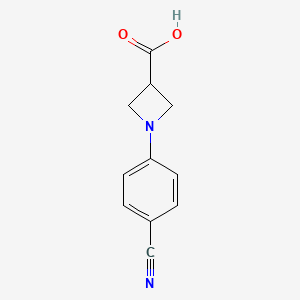molecular formula C11H10N2O2 B1399964 1-(4-氰基苯基)氮杂环丁烷-3-羧酸 CAS No. 1260892-88-3