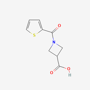 molecular formula C9H9NO3S B1399966 1-(噻吩-2-羰基)氮杂环丁烷-3-羧酸 CAS No. 1339416-02-2