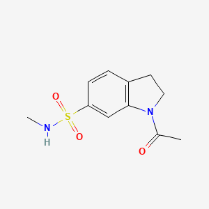 molecular formula C11H14N2O3S B1399968 1-Acetyl-2,3-dihydro-1H-indole-6-sulfonic acid methylamide CAS No. 1300027-06-8