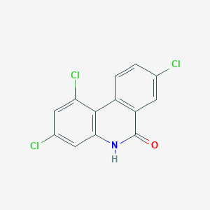 molecular formula C13H6Cl3NO B13999684 1,3,8-Trichlorophenanthridin-6(5h)-one CAS No. 27353-59-9