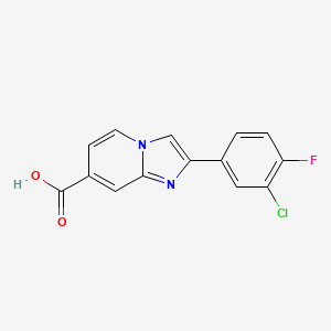 2-(3-Chloro-4-fluorophenyl)imidazo[1,2-a]pyridine-7-carboxylic acid