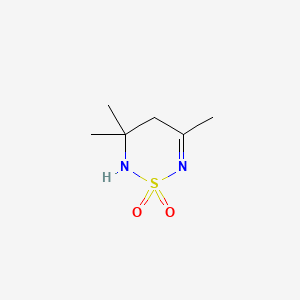 molecular formula C6H12N2O2S B13999801 2H-1,2,6-Thiadiazine, 3,4-dihydro-3,3,5-trimethyl-, 1,1-dioxide CAS No. 73908-90-4