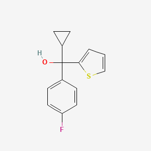 molecular formula C14H13FOS B14000026 Cyclopropyl(4-fluorophenyl)thiophen-2-ylmethanol CAS No. 88858-94-0