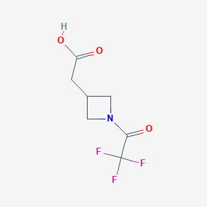 molecular formula C7H8F3NO3 B1400004 2-[1-(Trifluoroacetyl)azetidin-3-yl]acetic acid CAS No. 1343927-06-9
