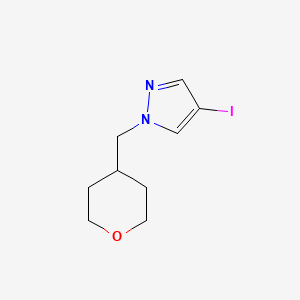 molecular formula C9H13IN2O B1400008 4-碘-1-(四氢吡喃-4-基甲基)-1H-吡唑 CAS No. 1266114-25-3