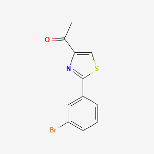 molecular formula C11H8BrNOS B1400012 1-[2-(3-溴苯基)-噻唑-4-基]-乙酮 CAS No. 1342048-23-0