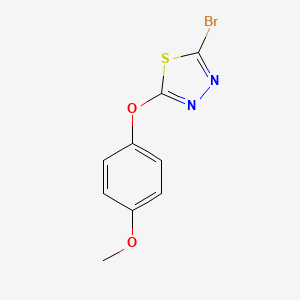 molecular formula C9H7BrN2O2S B1400015 2-溴-5-(4-甲氧基苯氧基)-1,3,4-噻二唑 CAS No. 946884-40-8