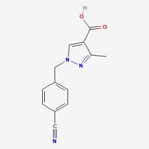 molecular formula C13H11N3O2 B1400019 1-(4-Cyanobenzyl)-3-methyl-1H-pyrazole-4-carboxylic acid CAS No. 1378626-99-3