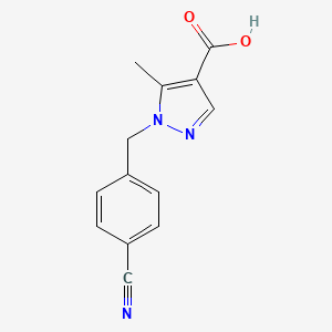 molecular formula C13H11N3O2 B1400021 1-(4-Cyanobenzyl)-5-methyl-1H-pyrazole-4-carboxylic acid CAS No. 1496382-01-4