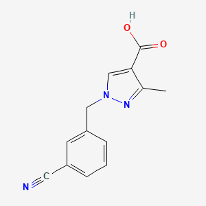 molecular formula C13H11N3O2 B1400022 1-(3-Cyanobenzyl)-3-methyl-1H-pyrazole-4-carboxylic acid CAS No. 1479789-43-9