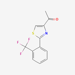molecular formula C12H8F3NOS B1400031 1-[2-(2-三氟甲基苯基)-噻唑-4-基]-乙酮 CAS No. 1469150-14-8