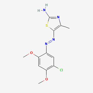 (5Z)-5-[2-(5-Chloro-2,4-dimethoxyphenyl)hydrazinylidene]-4-methyl-1,3-thiazol-2(5H)-imine