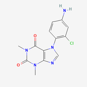 1H-Purine-2,6-dione, 3,7-dihydro-7-(4-amino-2-chlorophenyl)-1,3-dimethyl-