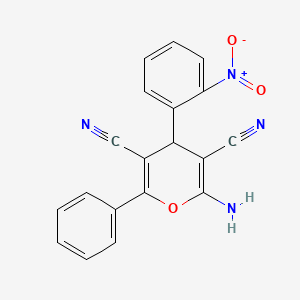 2-amino-4-(2-nitrophenyl)-6-phenyl-4H-pyran-3,5-dicarbonitrile