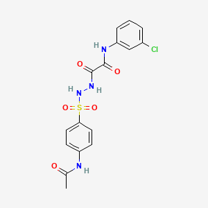 2-[2-(4-Acetamidobenzene-1-sulfonyl)hydrazinyl]-N-(3-chlorophenyl)-2-oxoacetamide