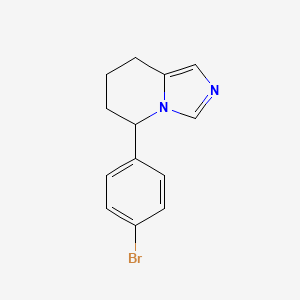 molecular formula C13H13BrN2 B14000478 5-(p-Bromophenyl)-5,6,7,8-tetrahydroimidazo[1,5-a]pyridine CAS No. 102676-48-2