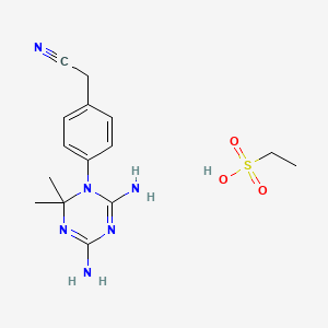 molecular formula C15H22N6O3S B14000480 2-[4-(4,6-Diamino-2,2-dimethyl-1,3,5-triazin-1-yl)phenyl]acetonitrile CAS No. 50508-07-1