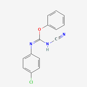 molecular formula C14H10ClN3O B14000487 phenyl N'-(4-chlorophenyl)-N-cyanocarbamimidate CAS No. 883049-31-8