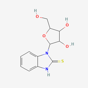 molecular formula C12H14N2O4S B14000495 3-[3,4-dihydroxy-5-(hydroxymethyl)oxolan-2-yl]-1H-benzimidazole-2-thione CAS No. 22423-43-4