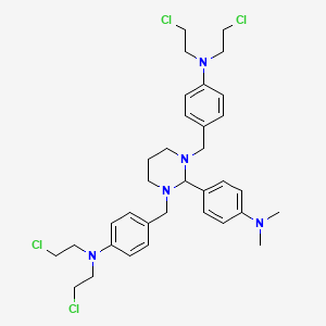 4-[[3-[[4-[bis(2-chloroethyl)amino]phenyl]methyl]-2-[4-(dimethylamino)phenyl]-1,3-diazinan-1-yl]methyl]-N,N-bis(2-chloroethyl)aniline