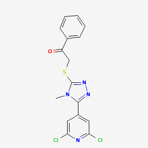 2-([5-(2,6-Dichloro-4-pyridyl)-4-methyl-4H-1,2,4-triazol-3-YL]thio)-1-phenylethan-1-one