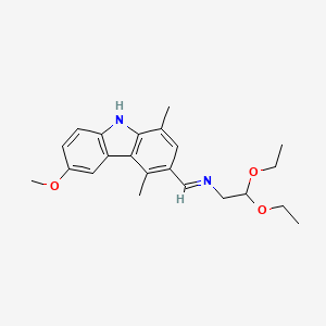 N-(2,2-diethoxyethyl)-1-(6-methoxy-1,4-dimethyl-9H-carbazol-3-yl)methanimine