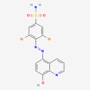 molecular formula C15H10Br2N4O3S B14000666 3,5-Dibromo-4-((8-hydroxy-5-quinolinyl)diazenyl)benzenesulfonamide CAS No. 39150-44-2