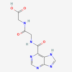 molecular formula C10H10N6O4 B14000718 2-[[2-(7H-purine-6-carbonylamino)acetyl]amino]acetic Acid CAS No. 90842-98-1