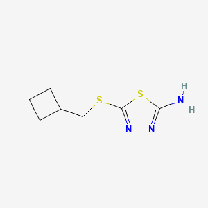 molecular formula C7H11N3S2 B1400082 5-[(Cyclobutylmethyl)thio]-1,3,4-thiadiazol-2-amine CAS No. 1467128-54-6