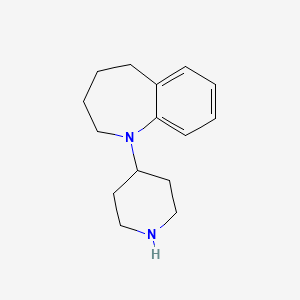 molecular formula C15H22N2 B1400085 1-(Piperidin-4-yl)-2,3,4,5-tetrahydro-1H-benzo[b]azepine CAS No. 1437486-43-5