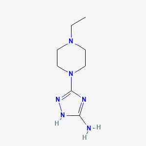 molecular formula C8H16N6 B1400089 3-(4-ethylpiperazin-1-yl)-1H-1,2,4-triazol-5-amine CAS No. 1428139-59-6