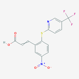 3-[5-Nitro-2-[5-(trifluoromethyl)pyridin-2-yl]sulfanylphenyl]prop-2-enoic acid