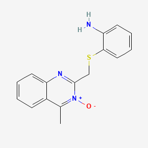 Benzenamine, 2-(((4-methyl-3-oxido-2-quinazolinyl)methyl)thio)-