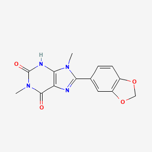 8-(1,3-benzodioxol-5-yl)-1,9-dimethyl-3H-purine-2,6-dione