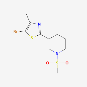 molecular formula C10H15BrN2O2S2 B1400100 3-(5-Bromo-4-methyl-thiazol-2-yl)-1-methanesulfonyl-piperidine CAS No. 1361116-80-4