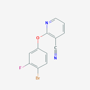 molecular formula C12H6BrFN2O B1400104 2-(4-Bromo-3-fluorophenoxy)nicotinonitrile CAS No. 1516062-79-5