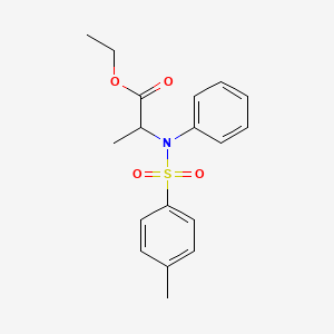 molecular formula C18H21NO4S B14001045 ethyl 2-(N-(4-methylphenyl)sulfonylanilino)propanoate CAS No. 14370-81-1