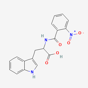 molecular formula C18H15N3O5 B14001082 3-(1H-indol-3-yl)-2-[(2-nitrobenzoyl)amino]propanoic acid CAS No. 27261-93-4