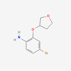 molecular formula C10H12BrNO2 B1400112 Benzenamine, 4-bromo-2-[(tetrahydro-3-furanyl)oxy]- CAS No. 1219729-80-2