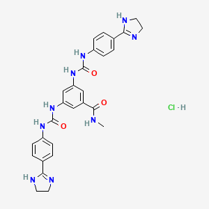 3,5-bis[[4-(4,5-dihydro-1H-imidazol-2-yl)phenyl]carbamoylamino]-N-methyl-benzamide