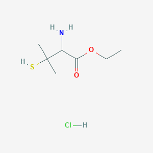 Ethyl 3-sulfanylvalinate--hydrogen chloride (1/1)