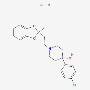 4-Piperidinol, 4-(p-chlorophenyl)-1-(2-(2-methyl-1,3-benzodioxol-2-yl)ethyl)-, hydrochloride